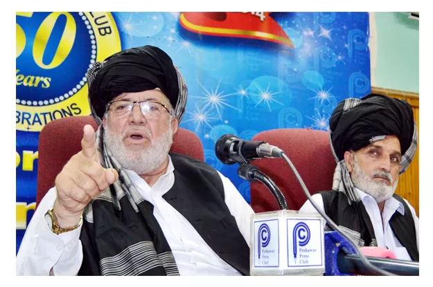 fata grand alliance chief malik marjan wazir addressing a press conference at ppc photo inp fata grand alliance chief malik marjan wazir addressing a press conference at ppc photo inp