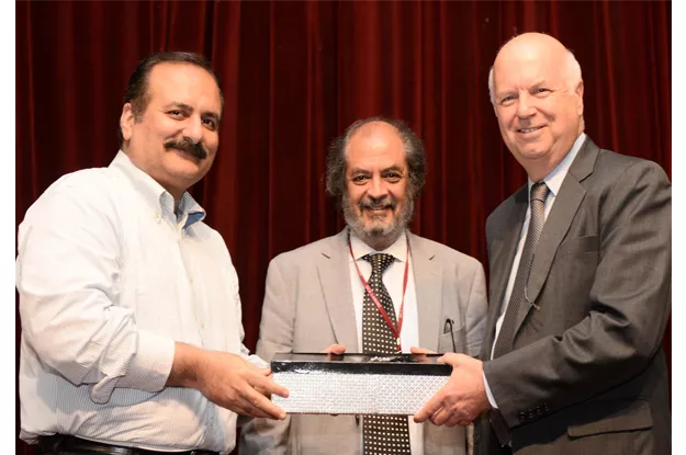 british council pakistan country director peter upton receiving a souvenir from education minister rana mashhood photo express british council pakistan country director peter upton receiving a souvenir from education minister rana mashhood photo express