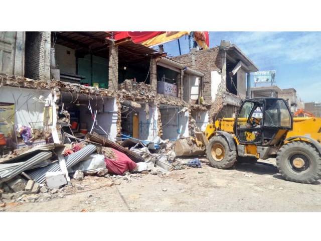 shops being demolished in ramdas bazaar photo express