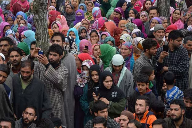 in this photograph taken on april 6 2016 kashmiri villagers gather during the funeral of suspected militant bilal ahmed bhat in the village of karimabad in pulwama district south of srinagar photo afp in this photograph taken on april 6 2016 kashmiri villagers gather during the funeral of suspected militant bilal ahmed bhat in the village of karimabad in pulwama district south of srinagar photo afp