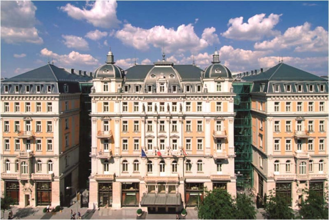 a front view of the grand hotel royal in budapest hungary photos file a front view of the grand hotel royal in budapest hungary photos file