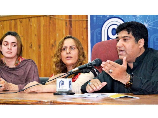 qamar naseem addresses a news conference regarding torture on people who are transgender photo online