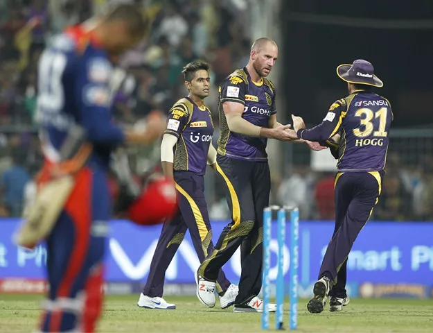 john hastings celebrates with team mates after picking up a wicket in kolkata india on april 10 2016 photo courtesy bcci john hastings celebrates with team mates after picking up a wicket in kolkata india on april 10 2016 photo courtesy bcci