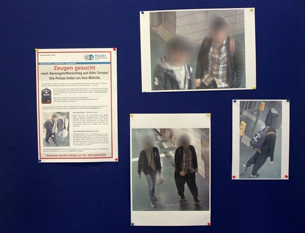 pictures of the police depicting teenagers allegedly linked to an explosion at a sikh temple are displayed during a press conference in essen western germany on april 21 2016 photo afp pictures of the police depicting teenagers allegedly linked to an explosion at a sikh temple are displayed during a press conference in essen western germany on april 21 2016 photo afp