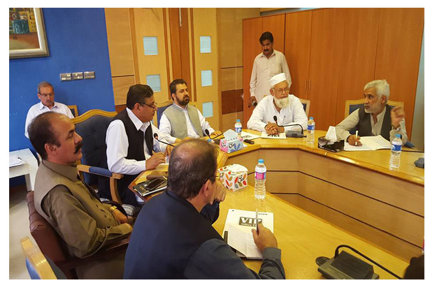 minister for local government inayatullah khan in a meeting with the management of wssp photo online