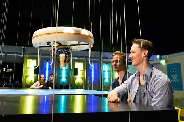 this handout picture released on april 19 2016 by the eindhoven university of technology shows a flying drone bringing drinks to customers in the world 039 s first drone cafe in eindhoven photo afp this handout picture released on april 19 2016 by the eindhoven university of technology shows a flying drone bringing drinks to customers in the world 039 s first drone cafe in eindhoven photo afp