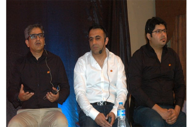 mobilink deputy chief executive officer aamir ibrahim addressing a press conference photo express mobilink deputy chief executive officer aamir ibrahim addressing a press conference photo express