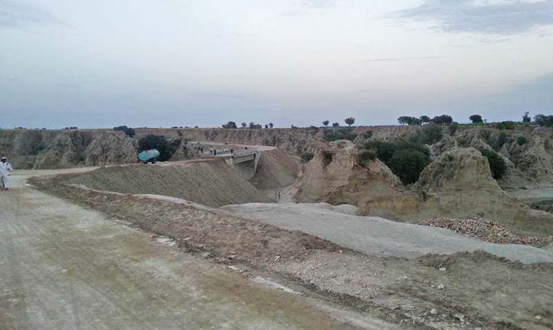 people from rural areas in lakki marwat and residents of di khan use this road for travelling photo express