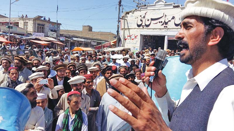 a fata political party member addresses participants photo express