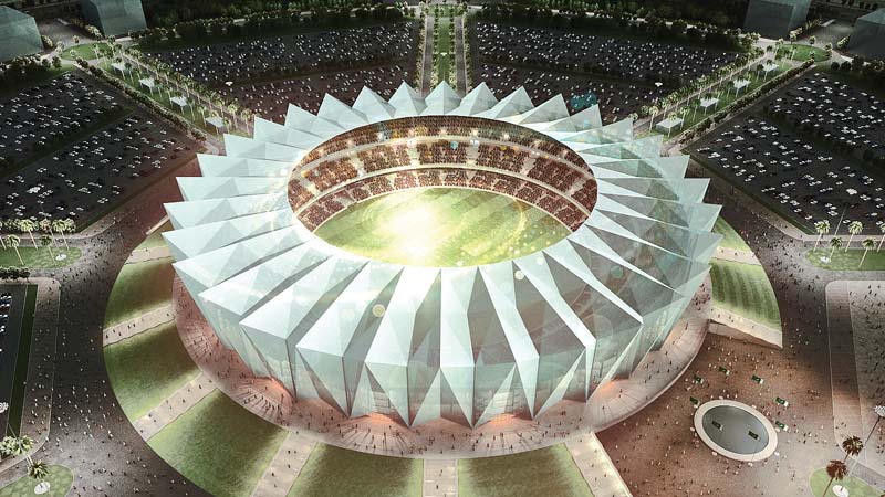 an artistic rendition of the rafi cricket stadium photo pr