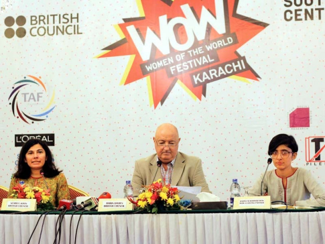 left right sumbul khan robin davies and rahma muhammad mian discussed what can be expected at the women of the world karachi festival that will be held at beach luxury this coming weekend photo ayesha mir express left right sumbul khan robin davies and rahma muhammad mian discussed what can be expected at the women of the world karachi festival that will be held at beach luxury this coming weekend photo ayesha mir express