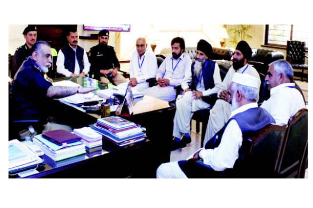 igp nasir khan durrani meeting with a sikh delegation from district buner photo inp igp nasir khan durrani meeting with a sikh delegation from district buner photo inp