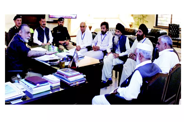 igp nasir khan durrani meeting with a sikh delegation from district buner photo inp igp nasir khan durrani meeting with a sikh delegation from district buner photo inp