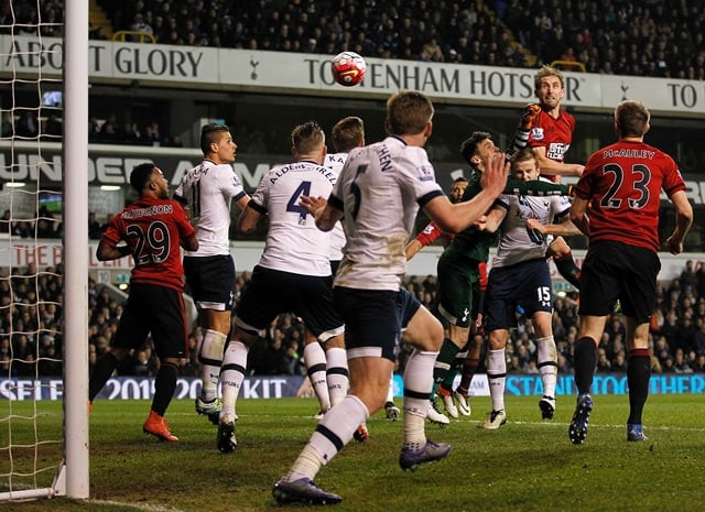 craig dawson scores his team 039 s first goal against tottenham hotspur at white hart lane in london on april 25 2016 photo afp