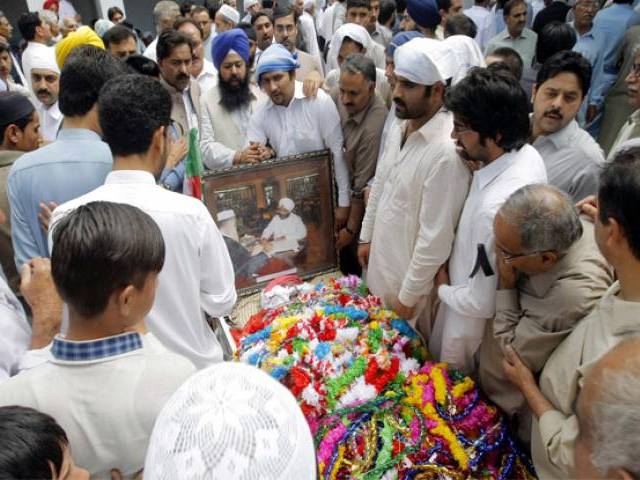 the last rites of sardar soran singh held in buner photo ppi