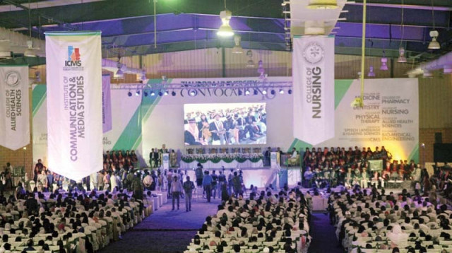a total of 307 students were awarded degrees at the varsity s 13th convocation held at the karachi expo centre photo athar khan express a total of 307 students were awarded degrees at the varsity s 13th convocation held at the karachi expo centre photo athar khan express