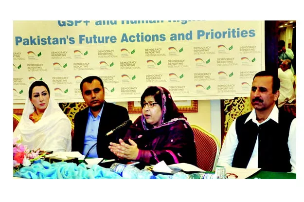 minister for labour and mineral development anisa zeb tahirkheli speaking at a forum regarding gsp plus and human rights photo inp minister for labour and mineral development anisa zeb tahirkheli speaking at a forum regarding gsp plus and human rights photo inp