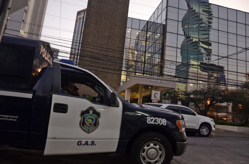 a police car outside the mossack fonseca law firm offices in panama city during a raid on april 12 2016 photo reuters