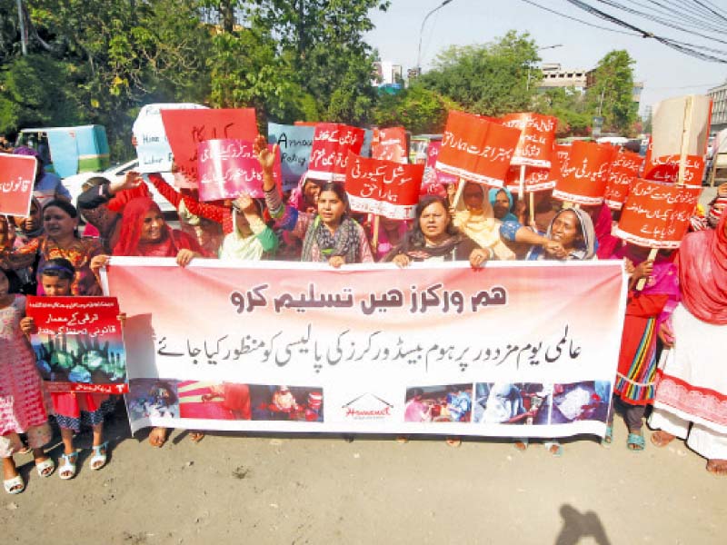 protesters chant slogans at the press club photo abid nawaz express