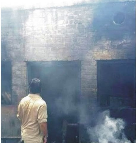 flames erupted in one of the rooms containing wood and plastic material engulfing the house says police official photo express flames erupted in one of the rooms containing wood and plastic material engulfing the house says police official photo express