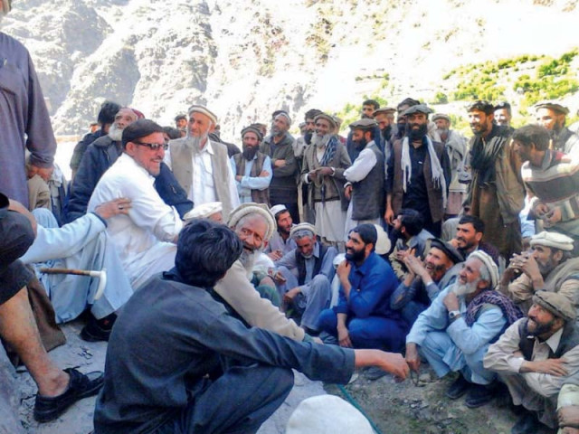 protesters hold sit in at mir khani post photo express protesters hold sit in at mir khani post photo express