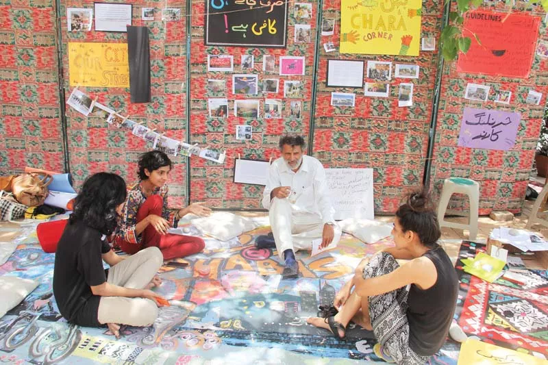behenchara corner set up by the girls at dhaba where people enjoyed tea above a number of visitors gather at the main stage at beach luxury hotel photos ayesha mir express behenchara corner set up by the girls at dhaba where people enjoyed tea above a number of visitors gather at the main stage at beach luxury hotel photos ayesha mir express