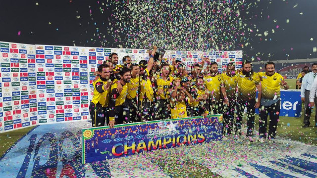 the peshawar team celebrates their win over punjab photo fb com pcb the peshawar team celebrates their win over punjab photo fb com pcb