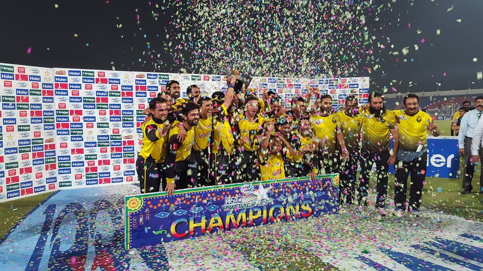 the peshawar team celebrates their win over punjab photo fb com pcb