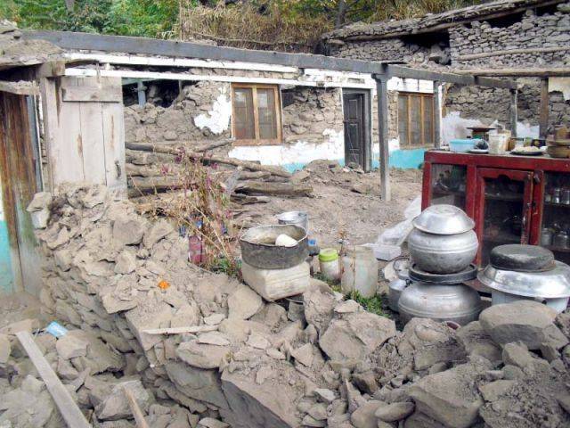 a damaged house in charun owir village of chitral district photo muhkamuddin