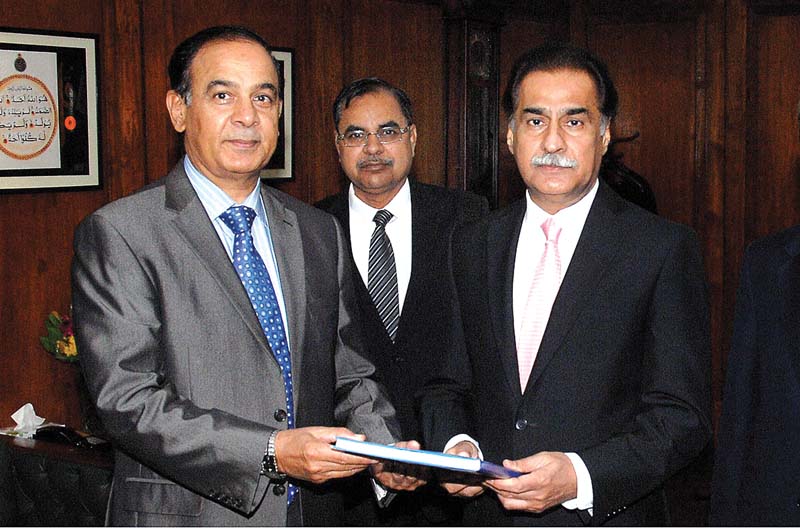 nab chairman presents annual report for the year 2015 national assembly speaker ayaz sadiq photo express