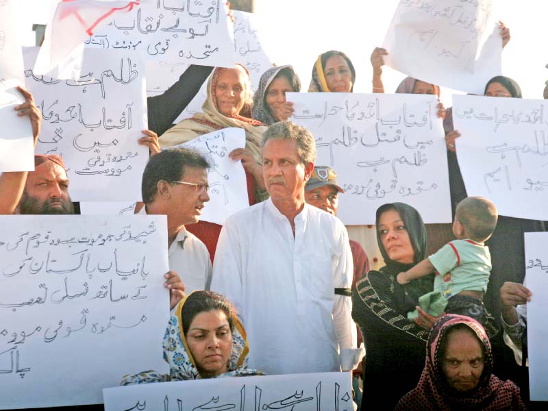 mqm had announced a day of mourning on wednesday and held demonstrations in different parts of the city photo athar khan express