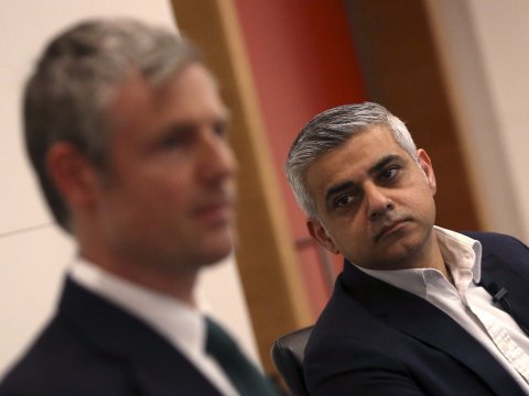 election front runners goldsmith left and khan right photo reuters