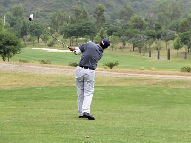 a golfer plays a shot during the 6th chairman bahria town open golf championship photo pr a golfer plays a shot during the 6th chairman bahria town open golf championship photo pr