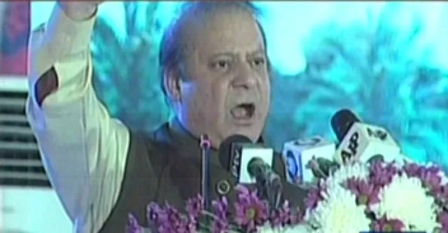 an express news screengrab of prime minister nawaz sharif addressing a public gathering in sukkur on may 6 2016 an express news screengrab of prime minister nawaz sharif addressing a public gathering in sukkur on may 6 2016