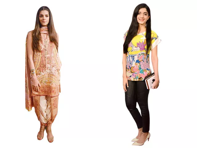 sanam saeed and mawra hocane as seen during the premier of mah e mir sanam saeed and mawra hocane as seen during the premier of mah e mir