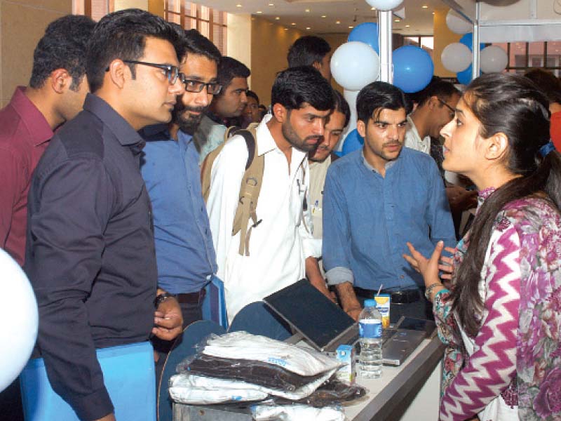 event helped aspirants to find the right place and entrepreneurs to find right talent photo waseem nazir express