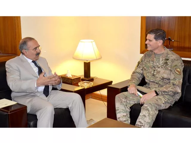 secretary defence lt general retd muhammad alam khattak l in a meeting with general joseph l votel commander us central command r in ministry of defence rawalpindi on may 9 2016 photo pid secretary defence lt general retd muhammad alam khattak l in a meeting with general joseph l votel commander us central command r in ministry of defence rawalpindi on may 9 2016 photo pid