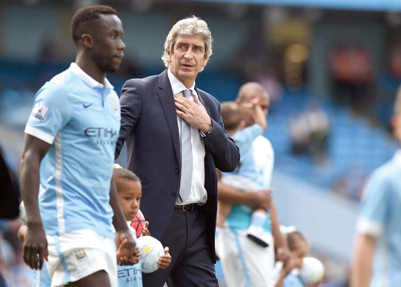 outgoing city manager pellegrini said farewell to fans after his last home game at the etihad photo afp