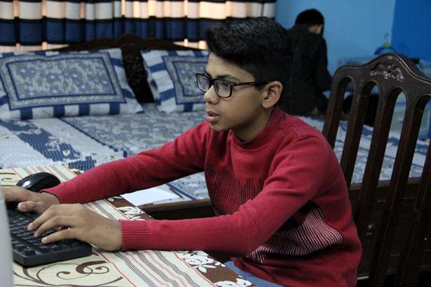 Twelve-year-old Uzair is a boy wonder. PHOTO: AYESHA MIR/EXPRESS