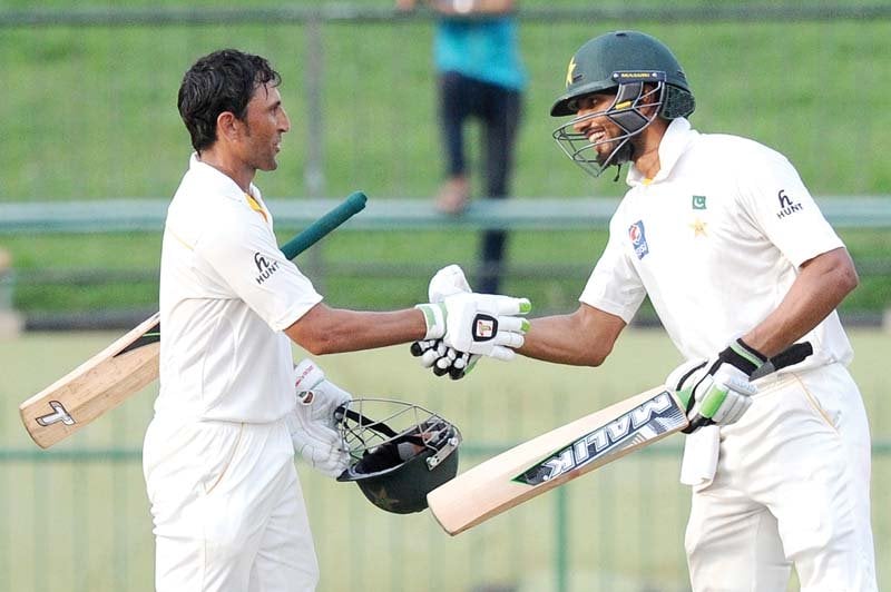 shan and younus impressed the most in the fitness camp but may well find themselves pegged by misbah s results photo afp