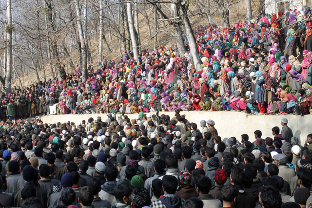 in indian kashmir whenever a rebel is killed in an encounter a ceremony is held for the deceased in his native village photo vikar syed