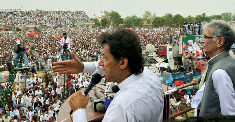 pti chief imran khan addresses supporters in bannu photo express