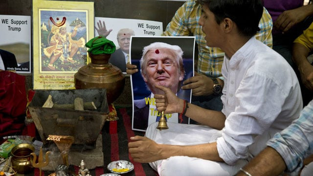 a hindu right wing group in india has held a fire ceremony to pray for the victory of donald trump photo ap a hindu right wing group in india has held a fire ceremony to pray for the victory of donald trump photo ap