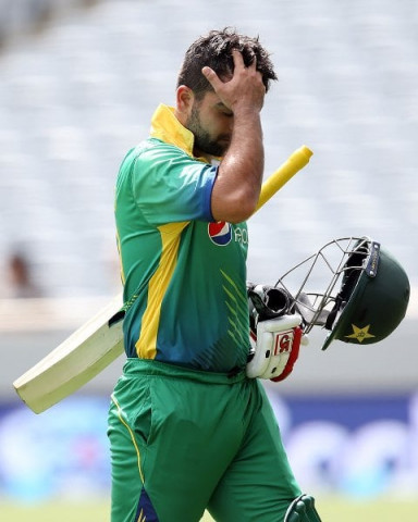 ahmed shehzad out for 12 against new zealand in auckland on january 31 2016 photo afp ahmed shehzad out for 12 against new zealand in auckland on january 31 2016 photo afp