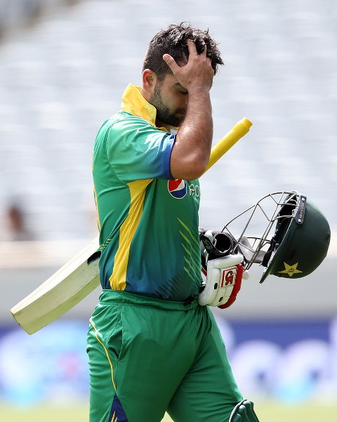 ahmed shehzad out for 12 against new zealand in auckland on january 31 2016 photo afp
