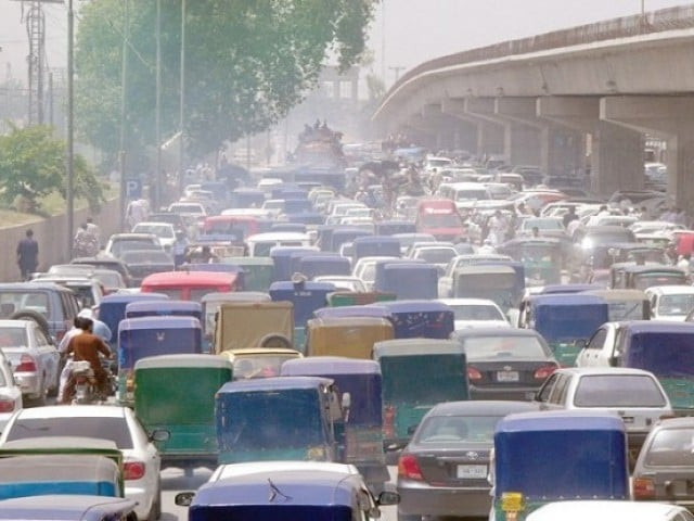 a view of a traffic jam in peshawar photo muhammad iqbal express