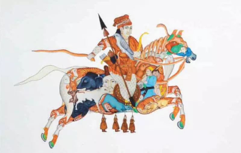 sayeda m habib whose works are on display at the canvas gallery focuses on history and heritage of the subcontinent with elements of iranian art also visible in her works photos courtesy canvas gallery