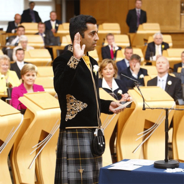 humza yousaf who won a seat from the city of glasgow spoke first in english and then in urdu photo twitter