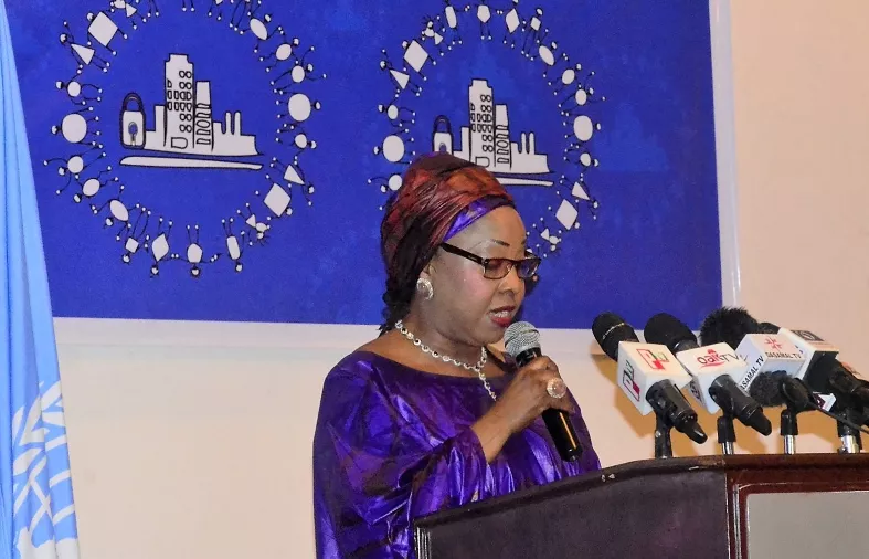 un diplomat fatma samoura delivering a speech after her nomination as fifa 039 s first ever female secretary general photo afp un diplomat fatma samoura delivering a speech after her nomination as fifa 039 s first ever female secretary general photo afp