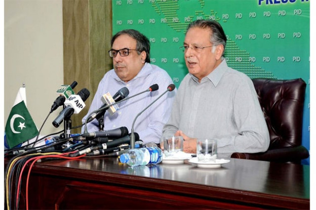 information minister senator pervaiz rashid addressing a press conference photo nni